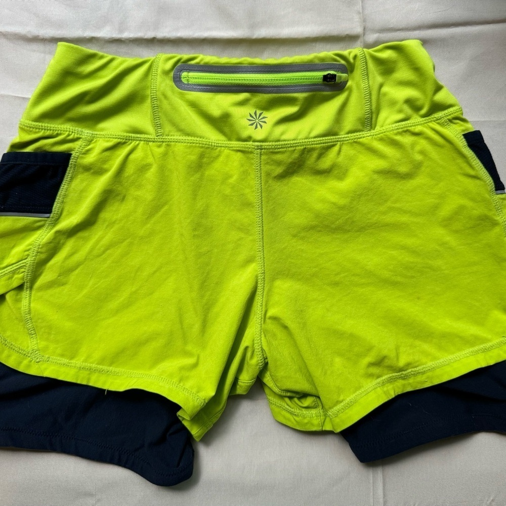 Athleta‎ ready set neon green and black shorts XS - Picture 5 of 7